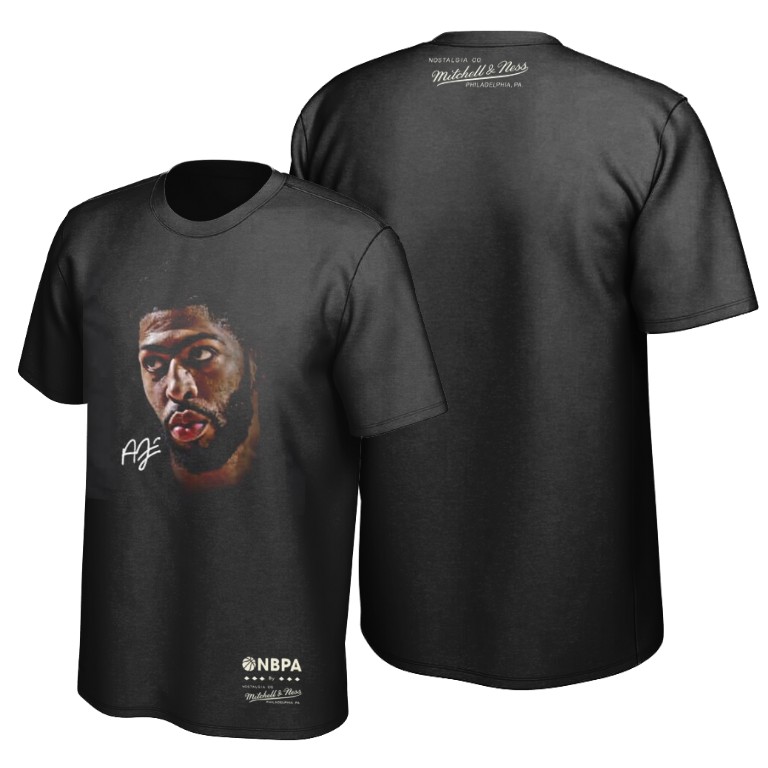 Men's Los Angeles Lakers Anthony Davis #3 NBA Real Players Association Big Face Black Basketball T-Shirt LFO4483FL